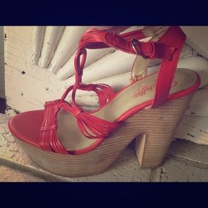 Seychelles red leather platform size 8 1/2